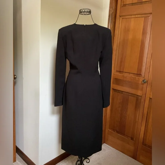 Elegant Black V-Neck Dress by Zara, Medium - Picture 4 of 10